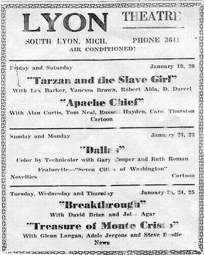 South Lyon Theatre - Old Ad